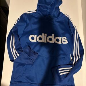 BOYS BLUE ADIDAS HOODED SWEATER AND SHIRT